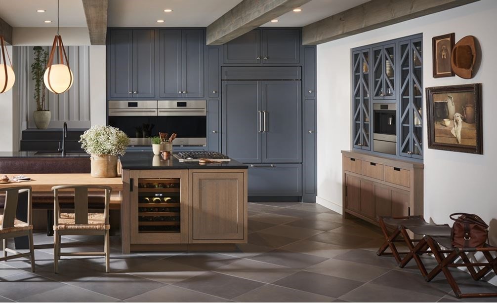 sub zero custom panel fridge hidden from sight with cabinets in modern home kitchen