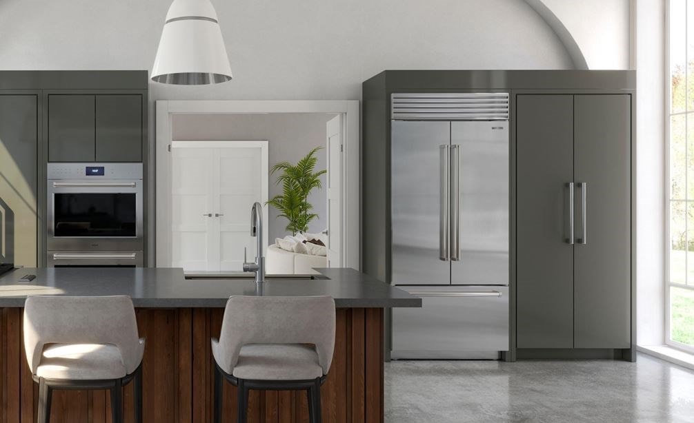sub zero french door fridge tall stainless steel sub zero fridge with french doors in home kitchen